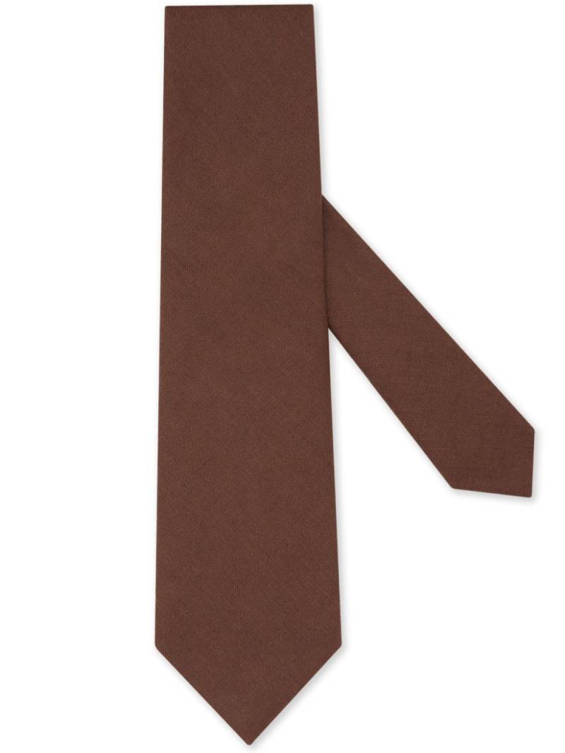 Zegna Oasi linen tie - Brown von Zegna