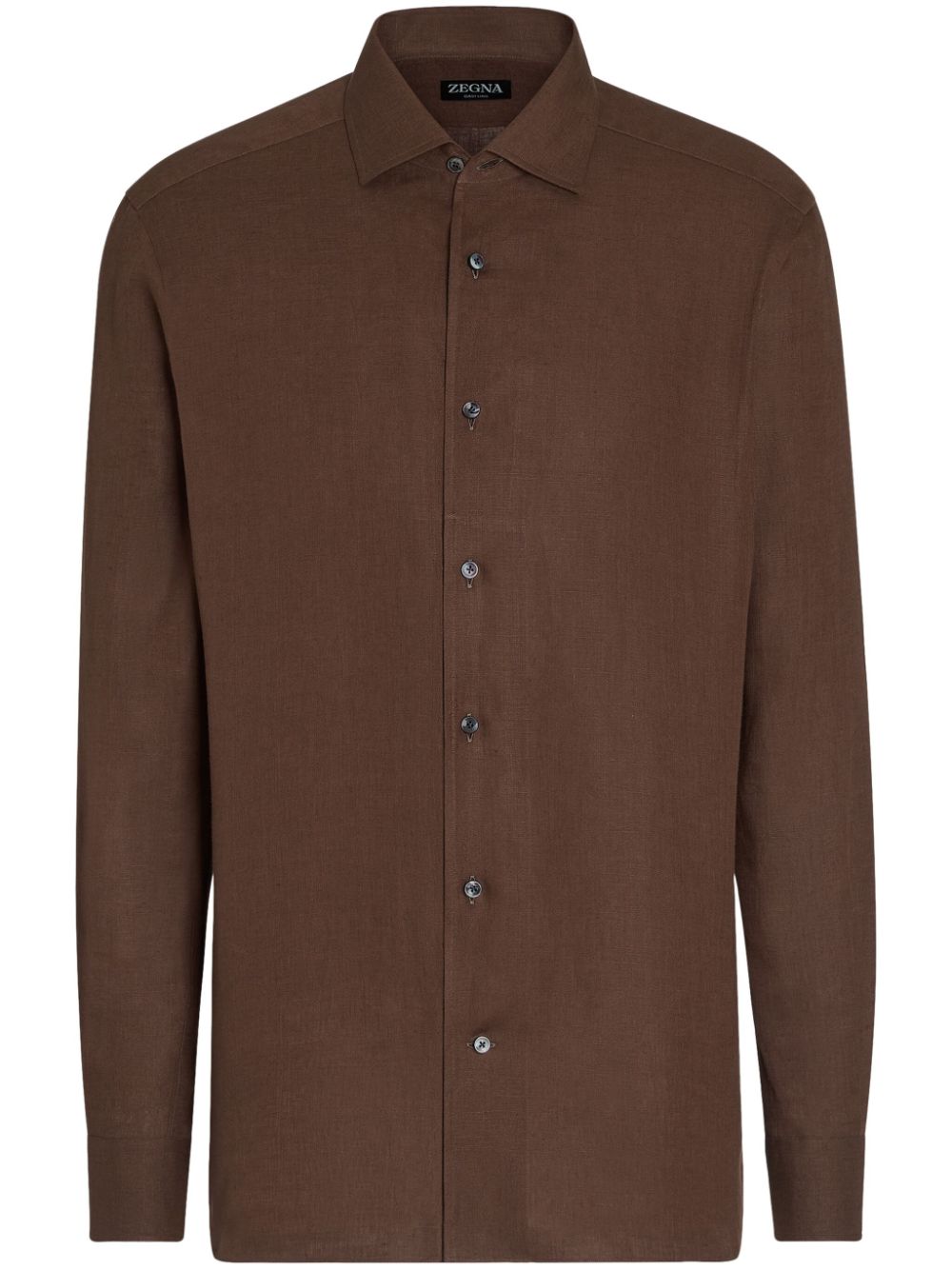 Zegna Oasi long-sleeve linen shirt - Brown von Zegna