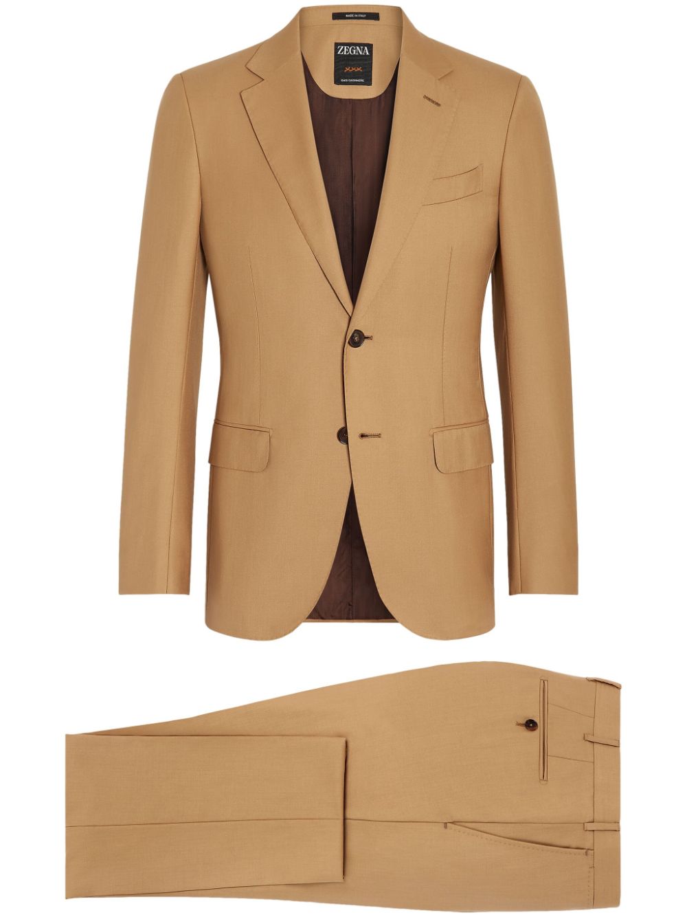 Zegna Oasi single-breasted cashmere suit - Neutrals von Zegna