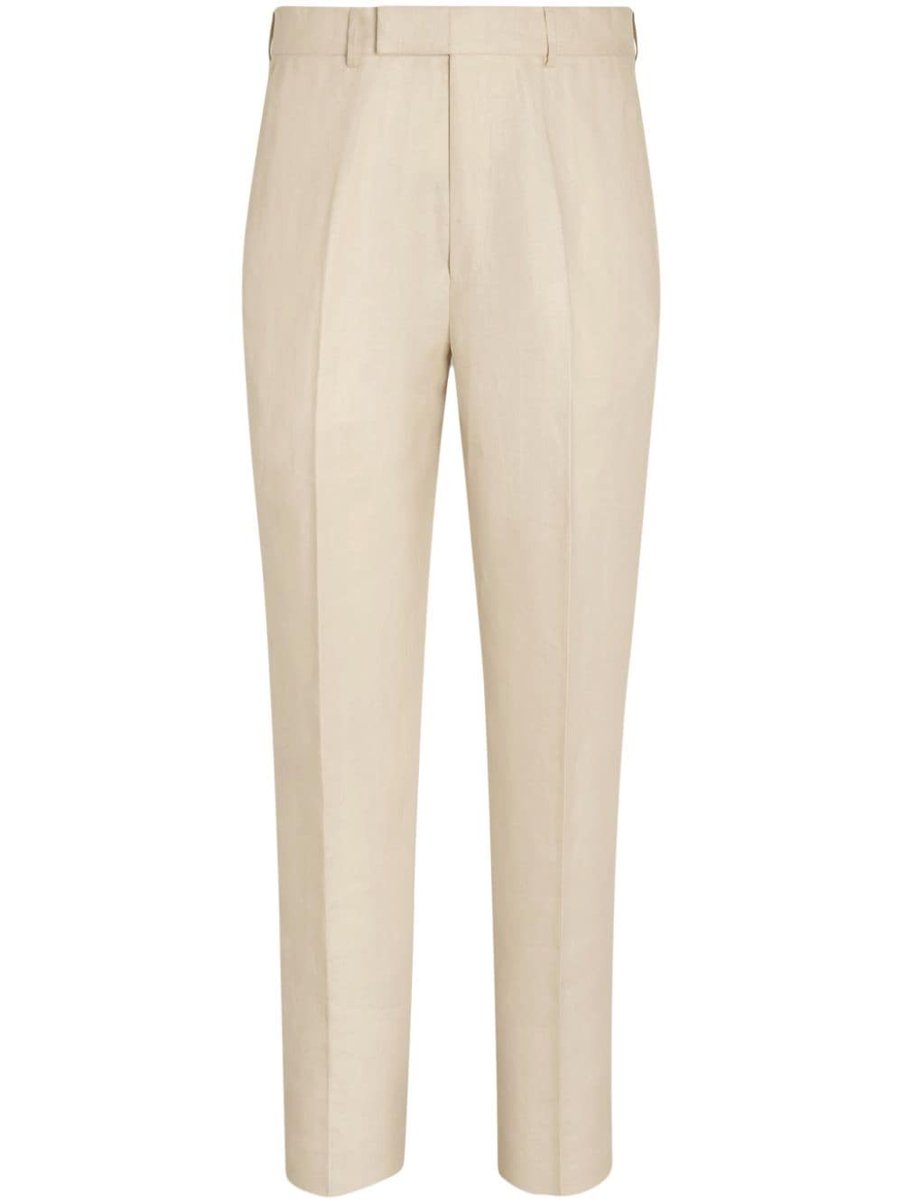 Zegna Oasi straight-leg linen trousers - Neutrals von Zegna