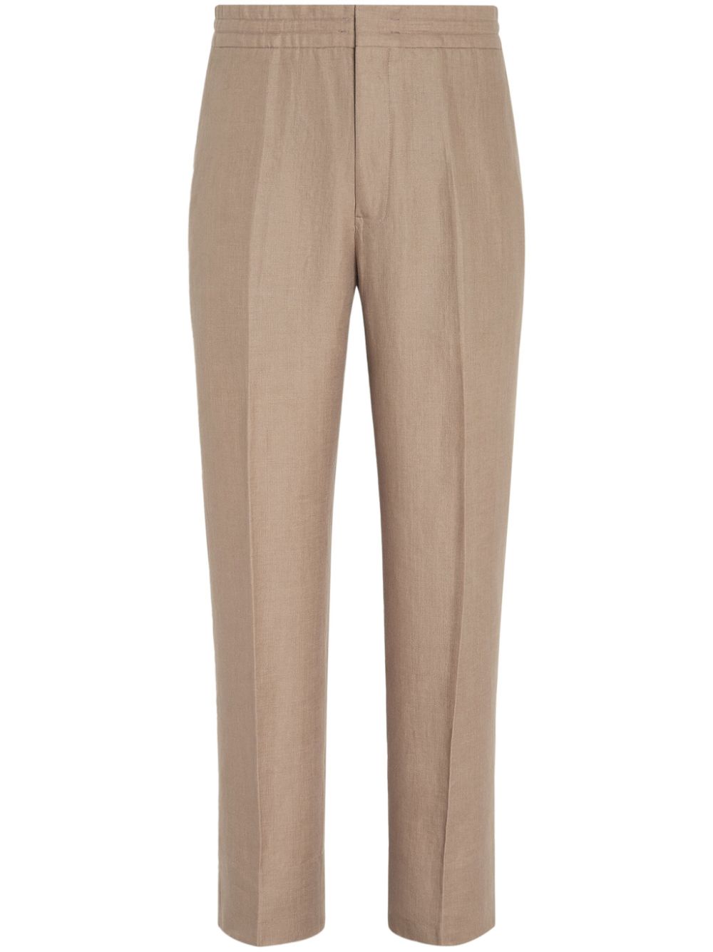 Zegna Oasi straight-leg linen trousers - Neutrals von Zegna