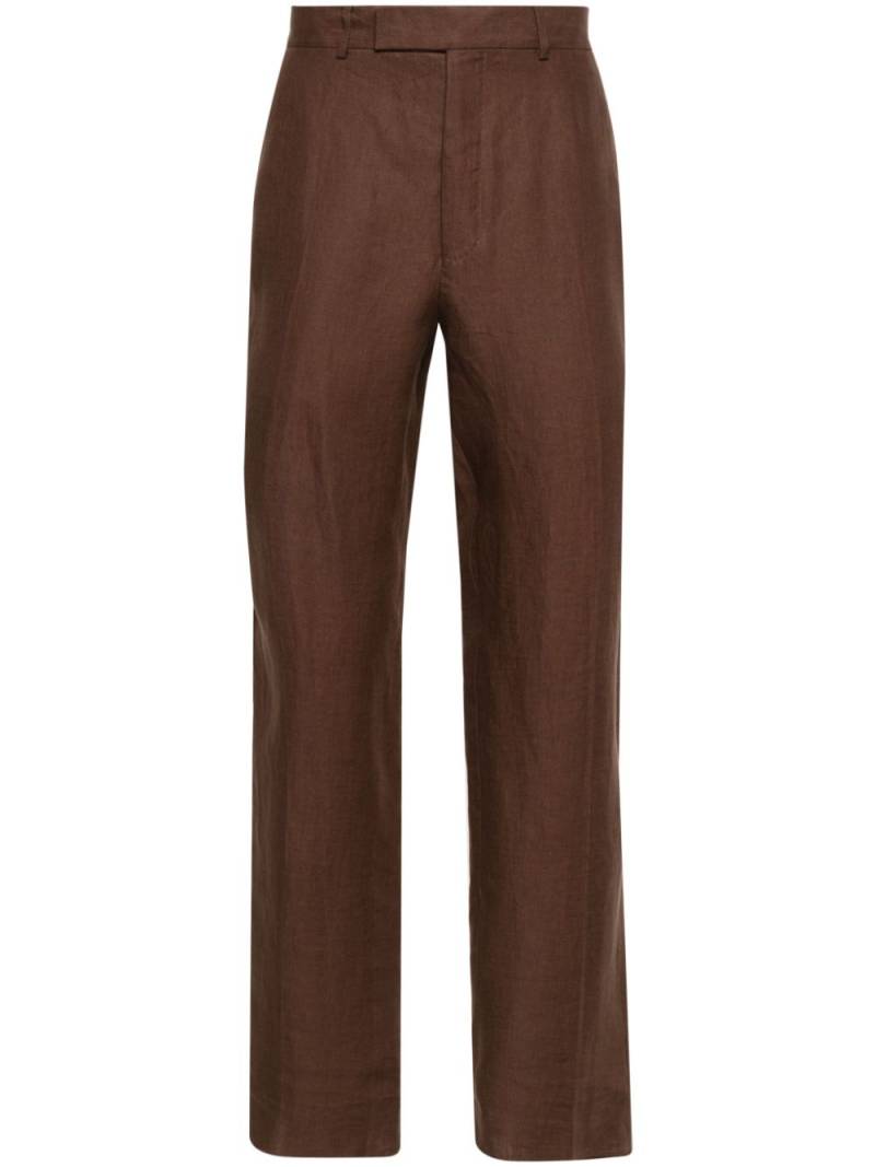 Zegna Oasi tapered-leg linen trousers - Brown von Zegna