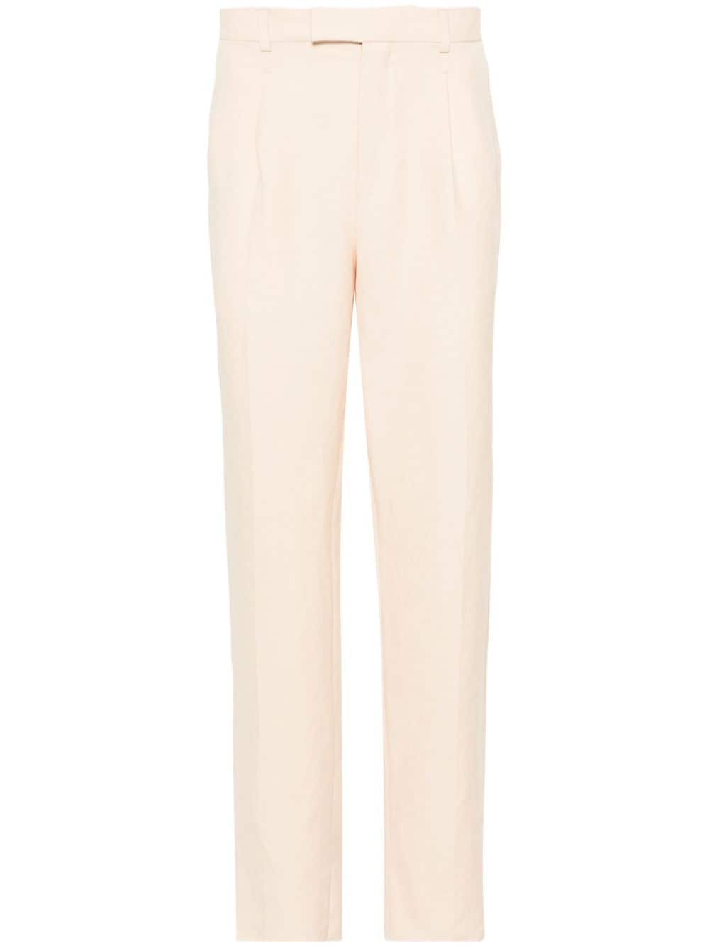 Zegna Oasi tapered-leg linen trousers - Neutrals von Zegna