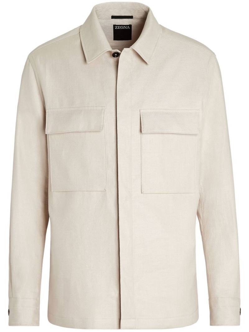 Zegna Pure Linen shirt jacket - White von Zegna