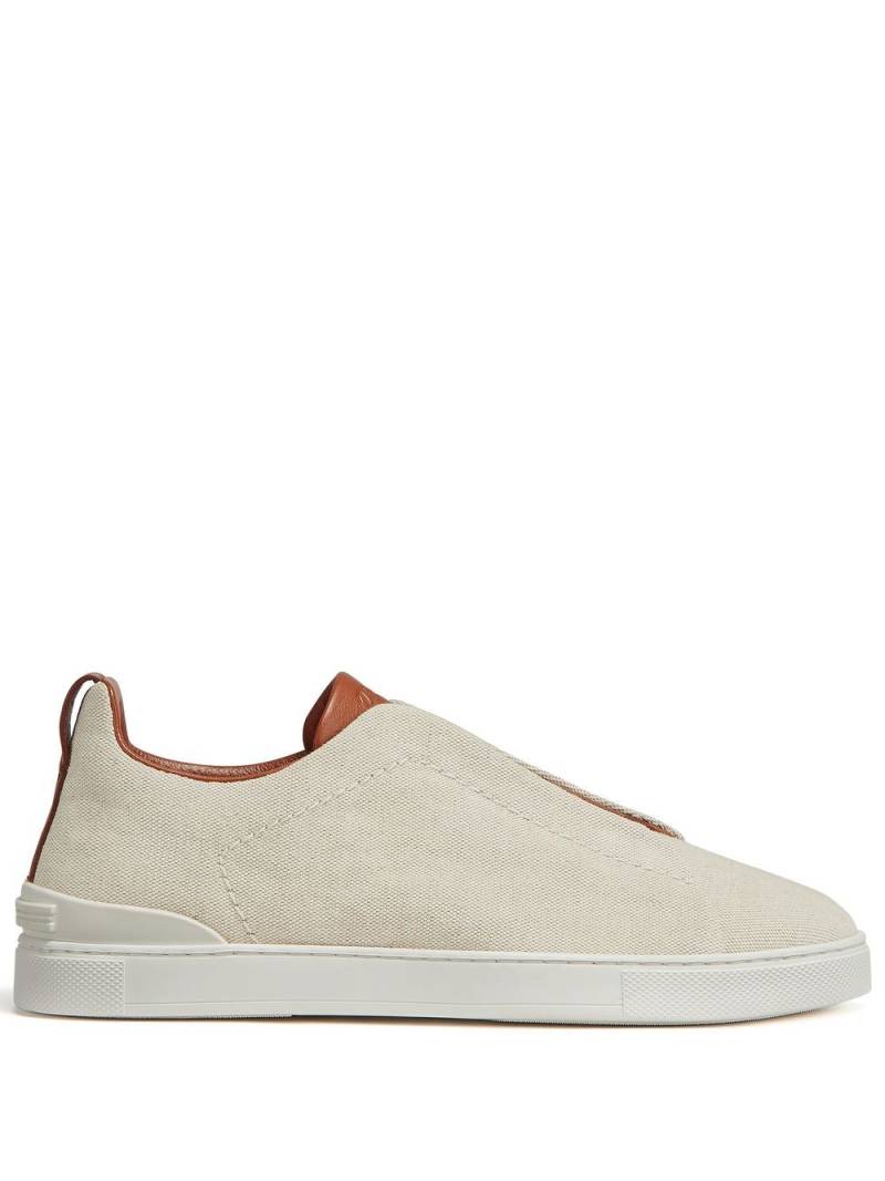 Zegna Triple Stitch canvas sneakers - Neutrals von Zegna