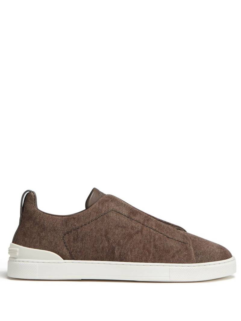 Zegna Triple Stitch canvas sneakers - Brown von Zegna