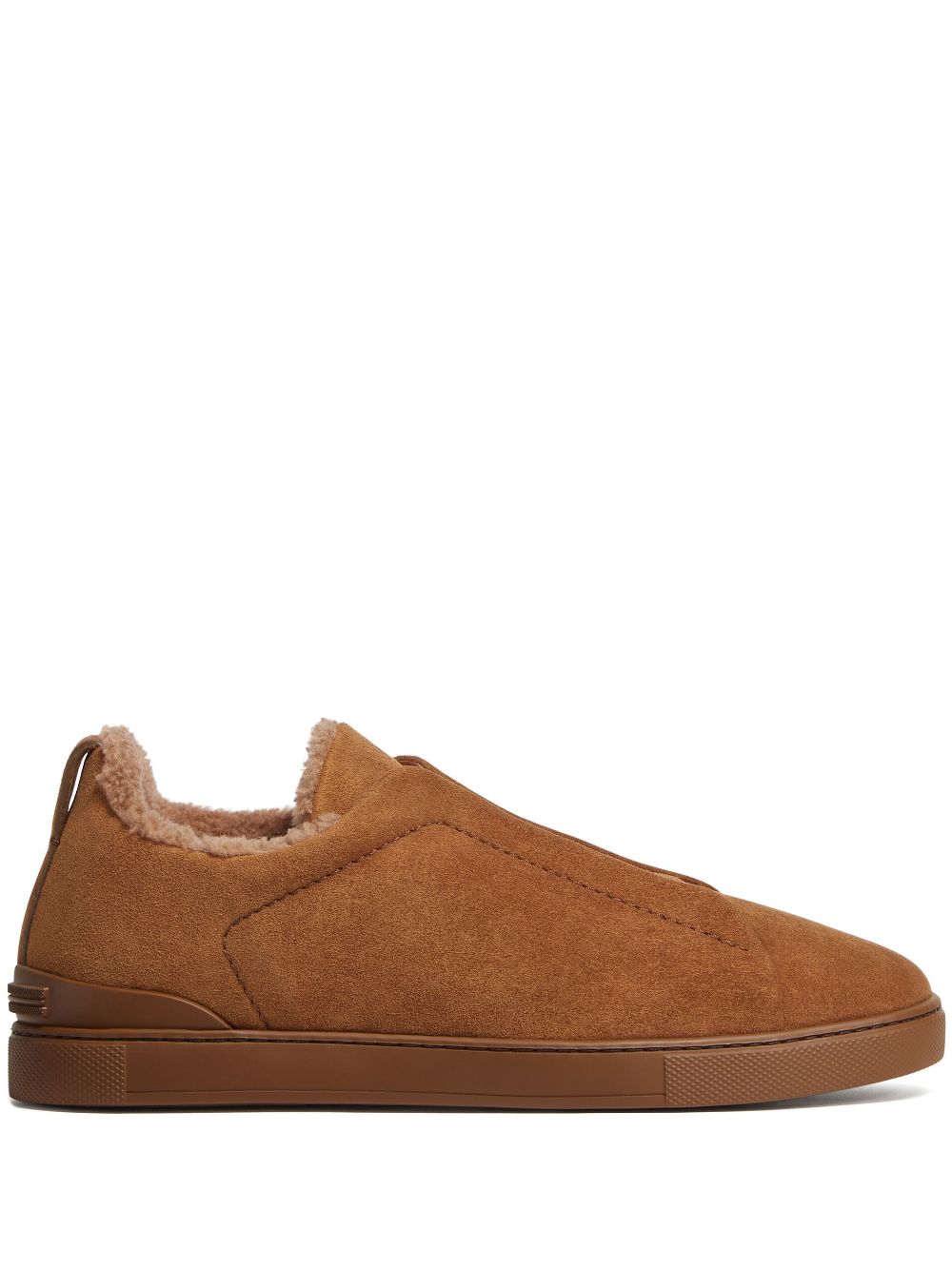 Zegna Triple Stitch leather sneakers - Brown von Zegna