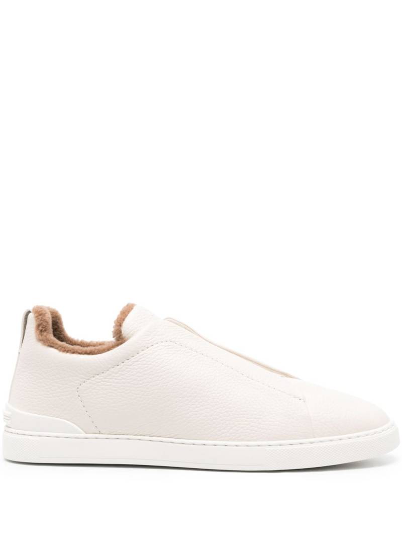 Zegna Triple Stitch leather sneakers - White von Zegna