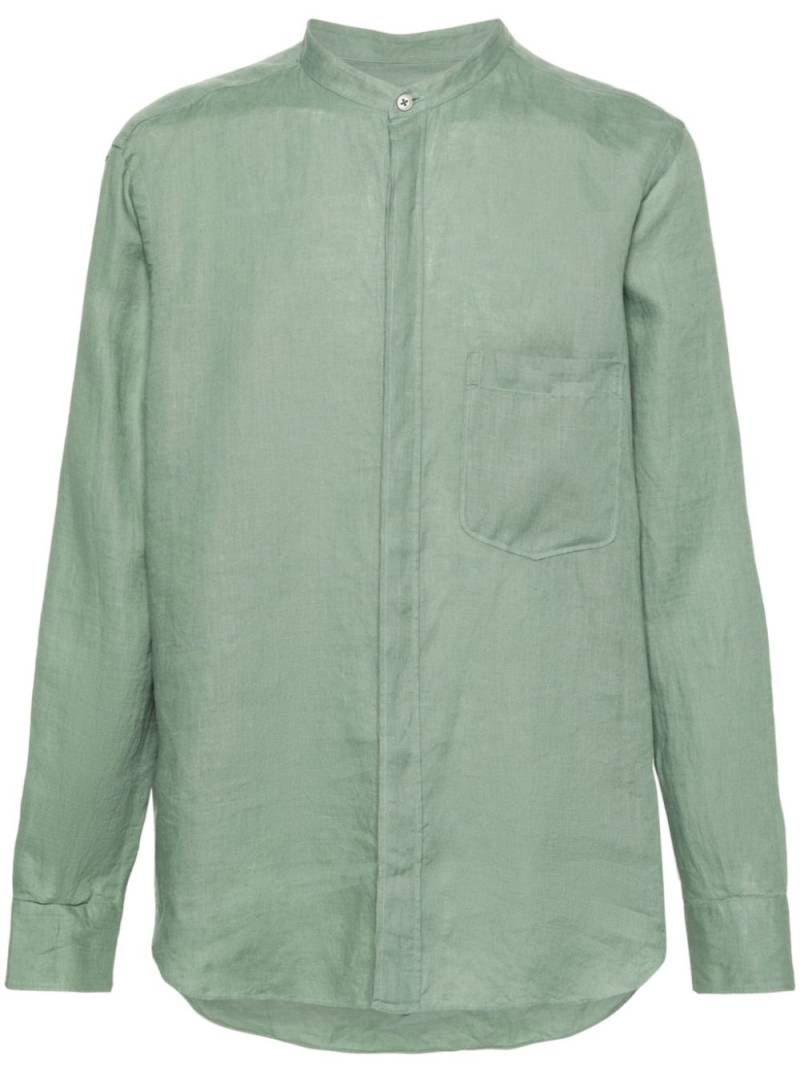 Zegna band-collar slub shirt - Green von Zegna