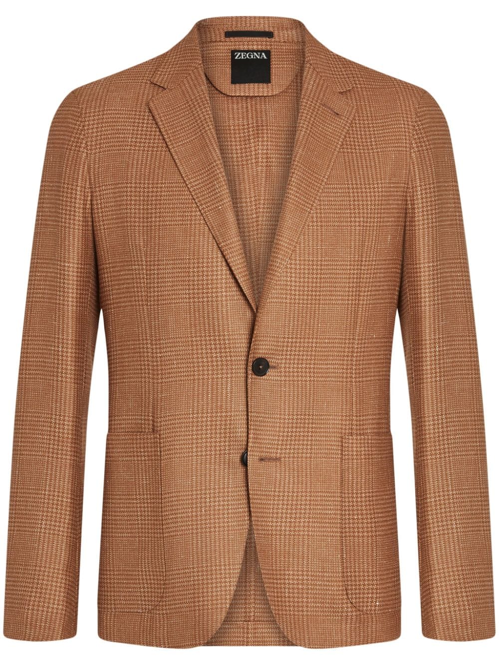 Zegna checked single-breasted blazer - Brown von Zegna