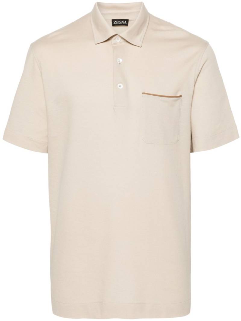 Zegna chest-pocket polo shirt - Neutrals von Zegna