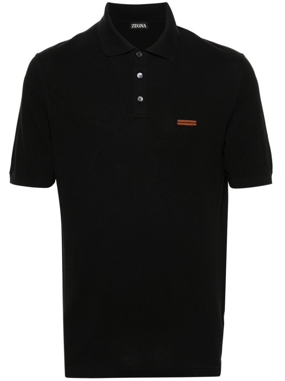 Zegna cotton piqué polo shirt - Black von Zegna