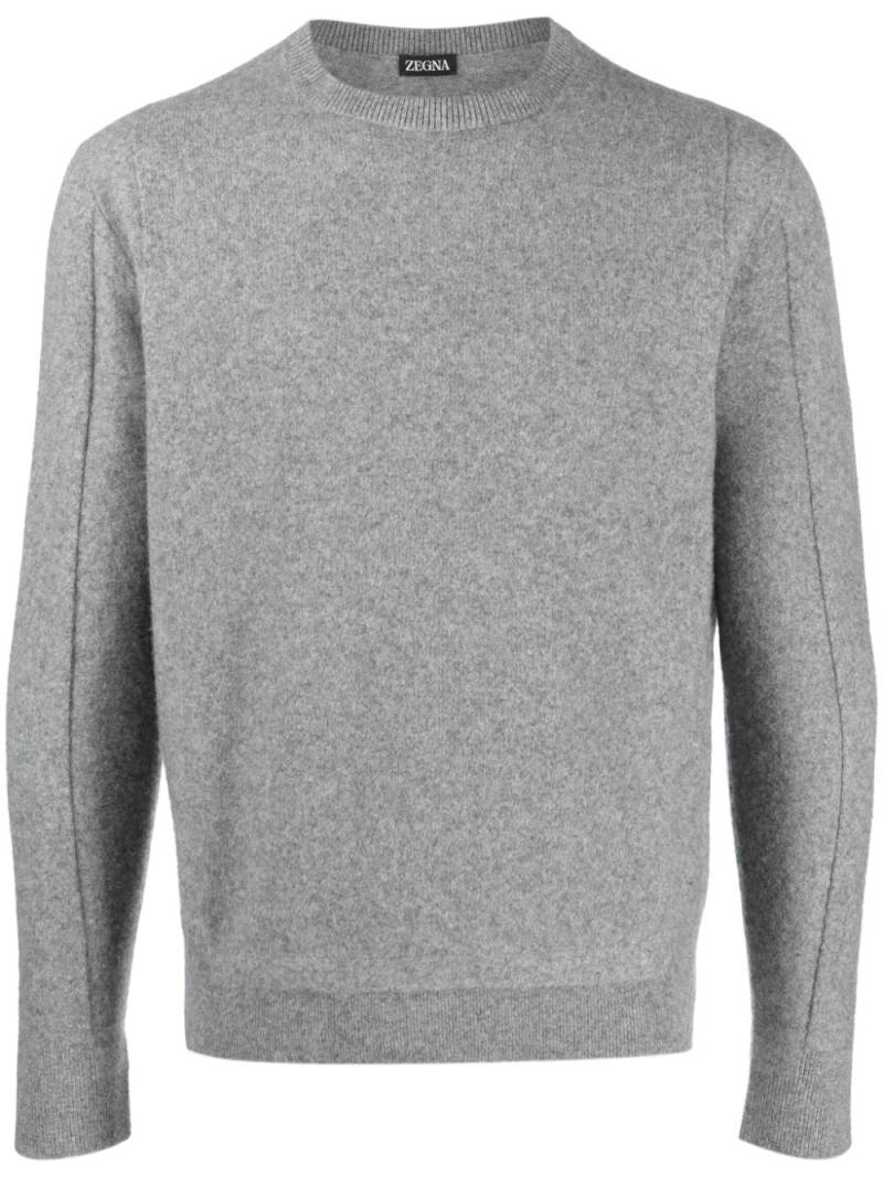 Zegna crew-neck wool-cashmere jumper - Grey von Zegna