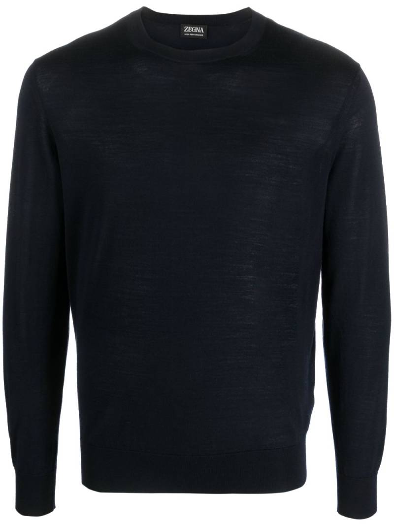 Zegna crew-neck wool jumper - Blue von Zegna