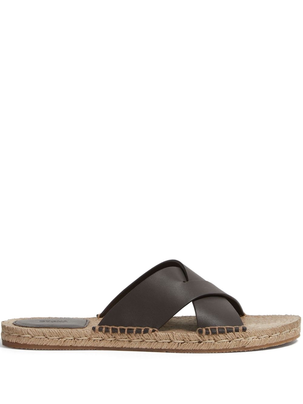 Zegna crossover leather espadrille sandals - Brown von Zegna