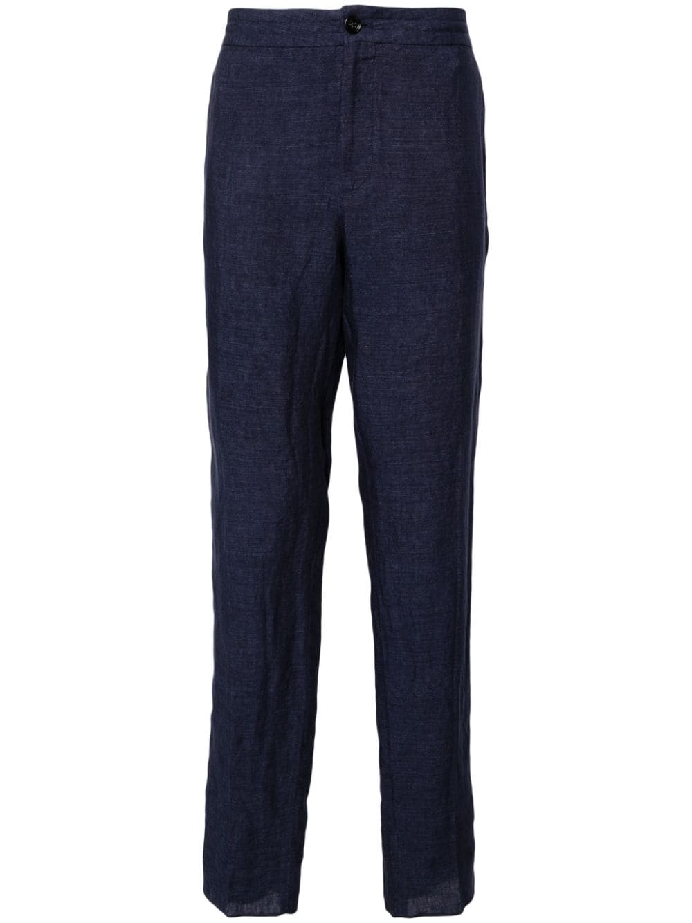 Zegna drawstring linen tapered trousers - Blue von Zegna