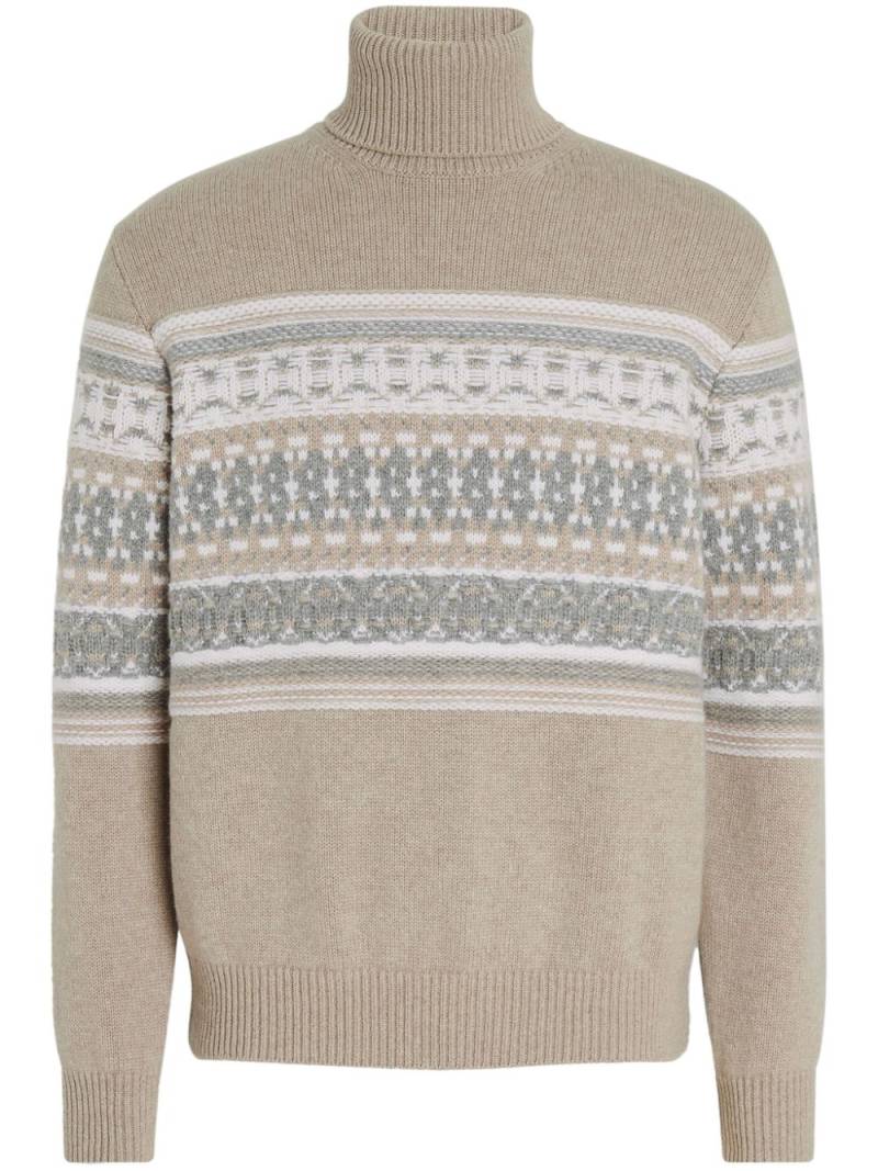 Zegna fair-isle cashmere jumper - Neutrals von Zegna