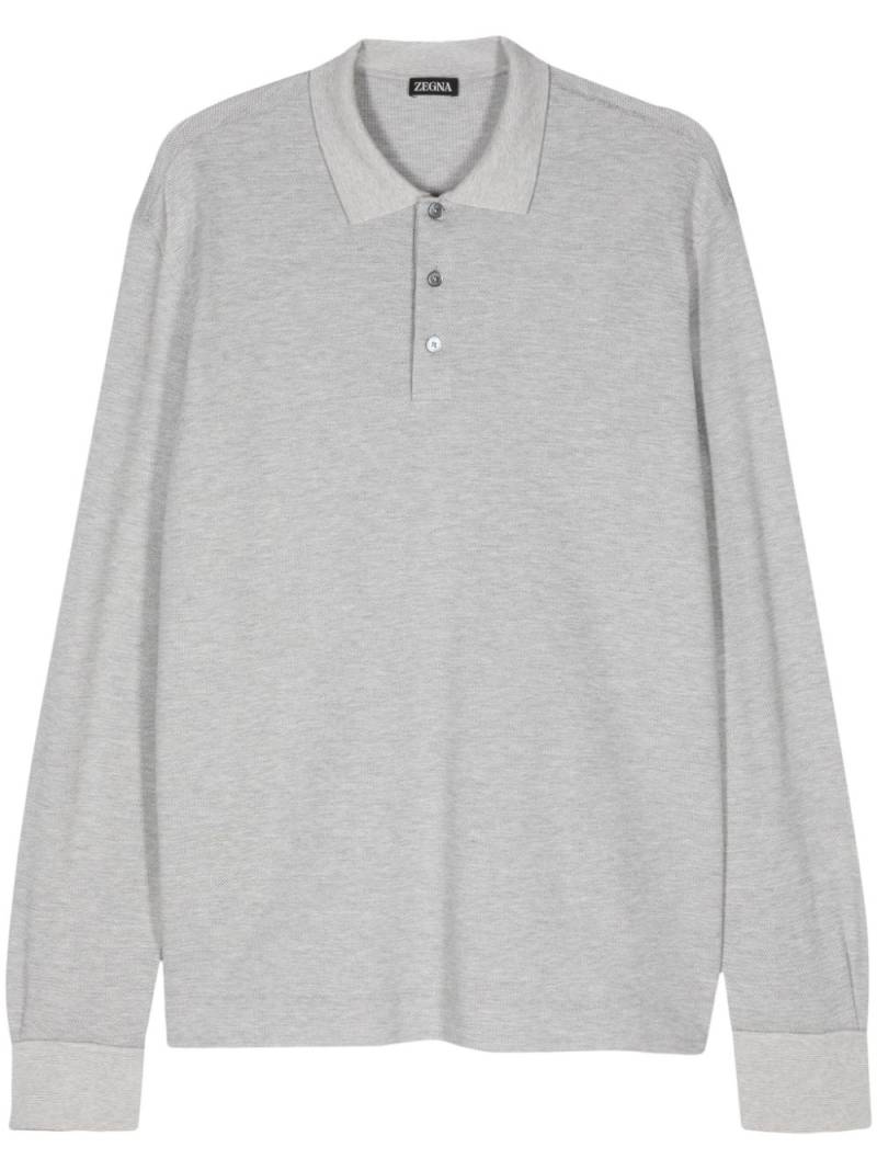 Zegna fine-knit polo shirt - Grey von Zegna