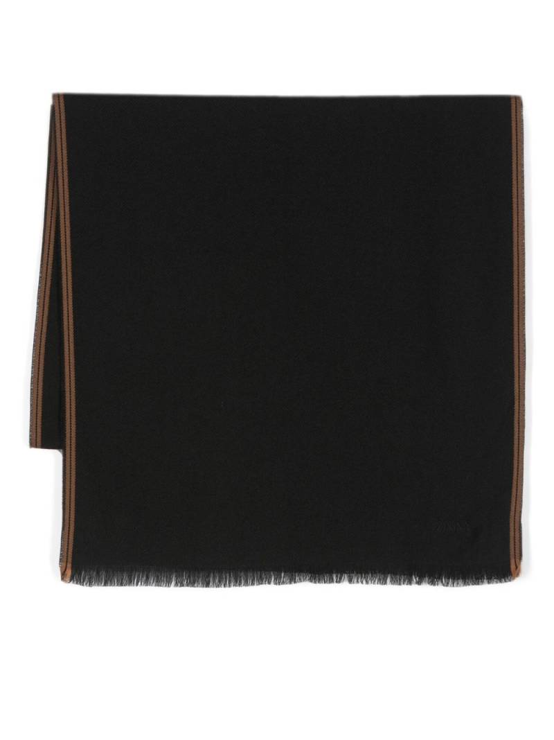 Zegna fringed-edge rectangular scarf - Black von Zegna