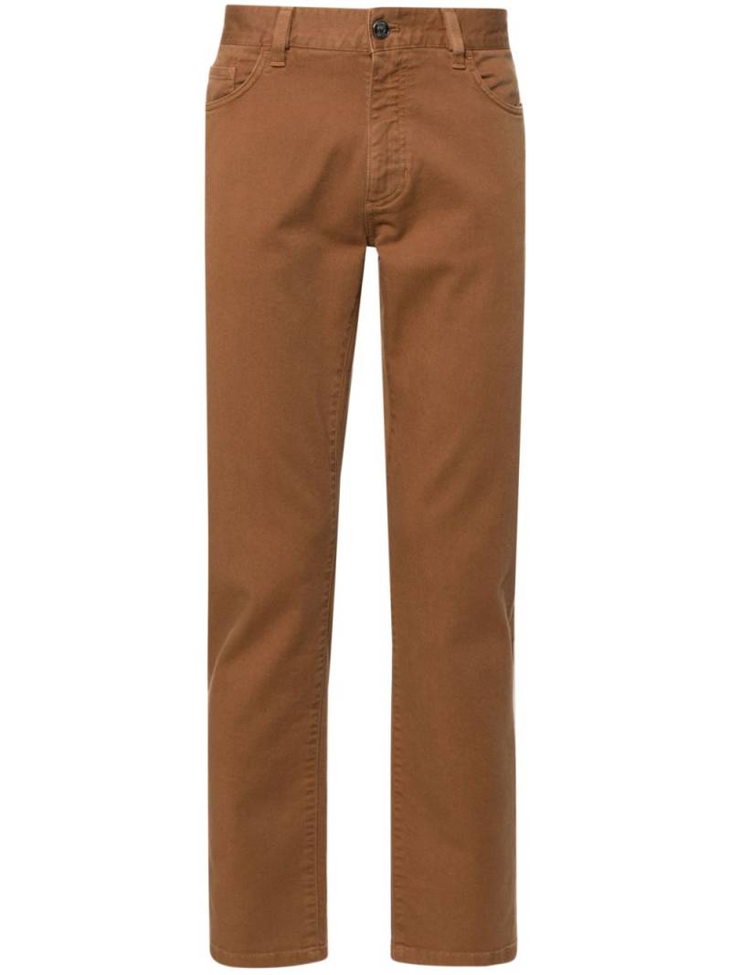 Zegna garment-dyed slim-cut jeans - Brown von Zegna