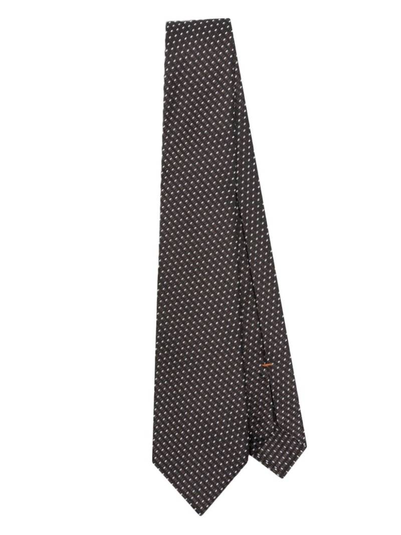 Zegna geometric-jacquard tie - Brown von Zegna