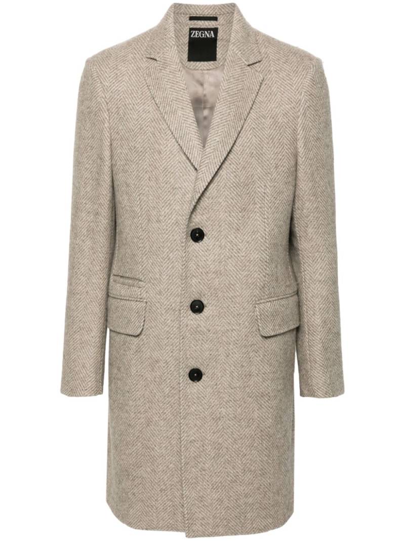 Zegna herringbone-pattern coat - Neutrals von Zegna