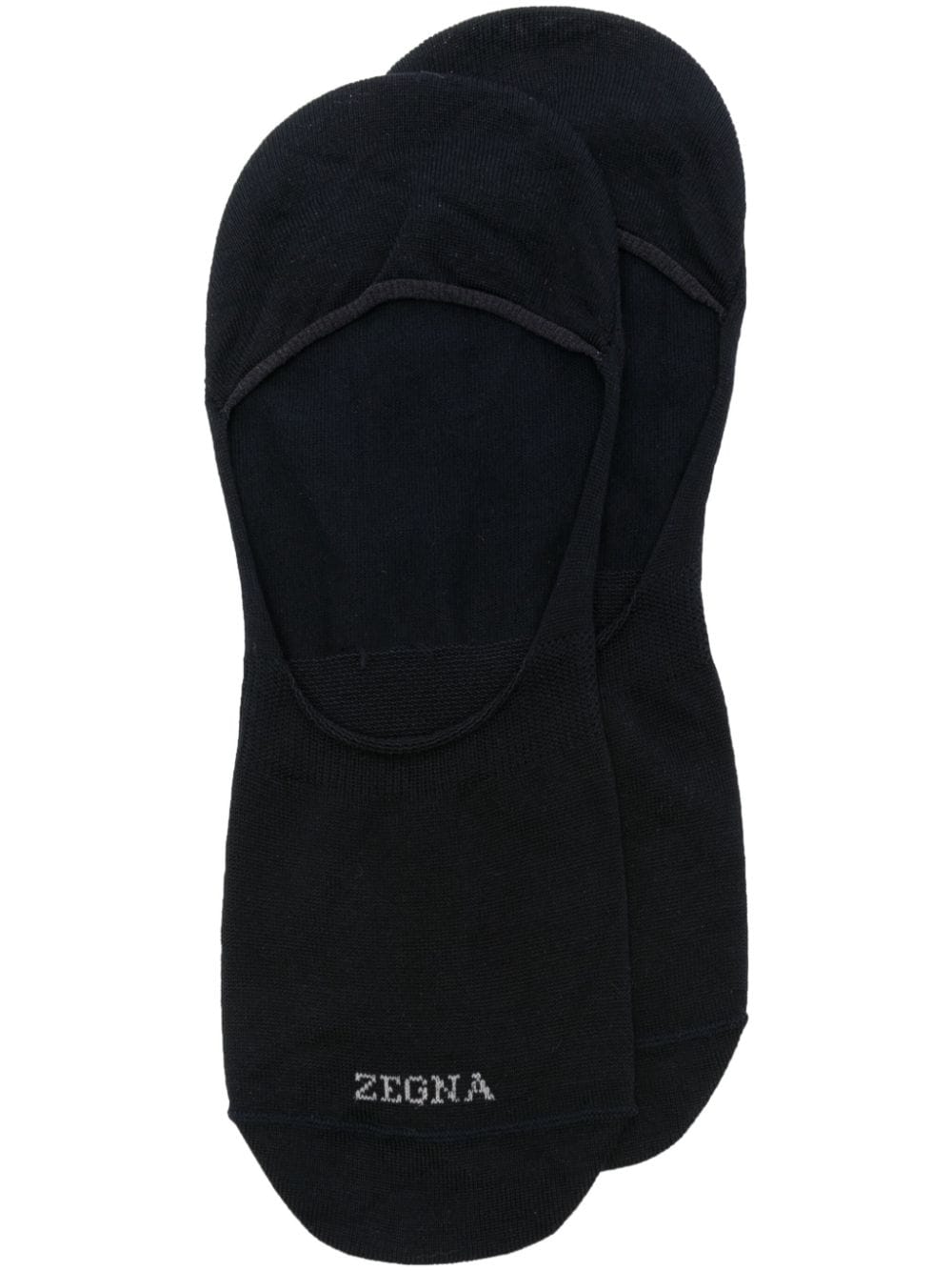 Zegna intarsia-logo socks - Blue von Zegna