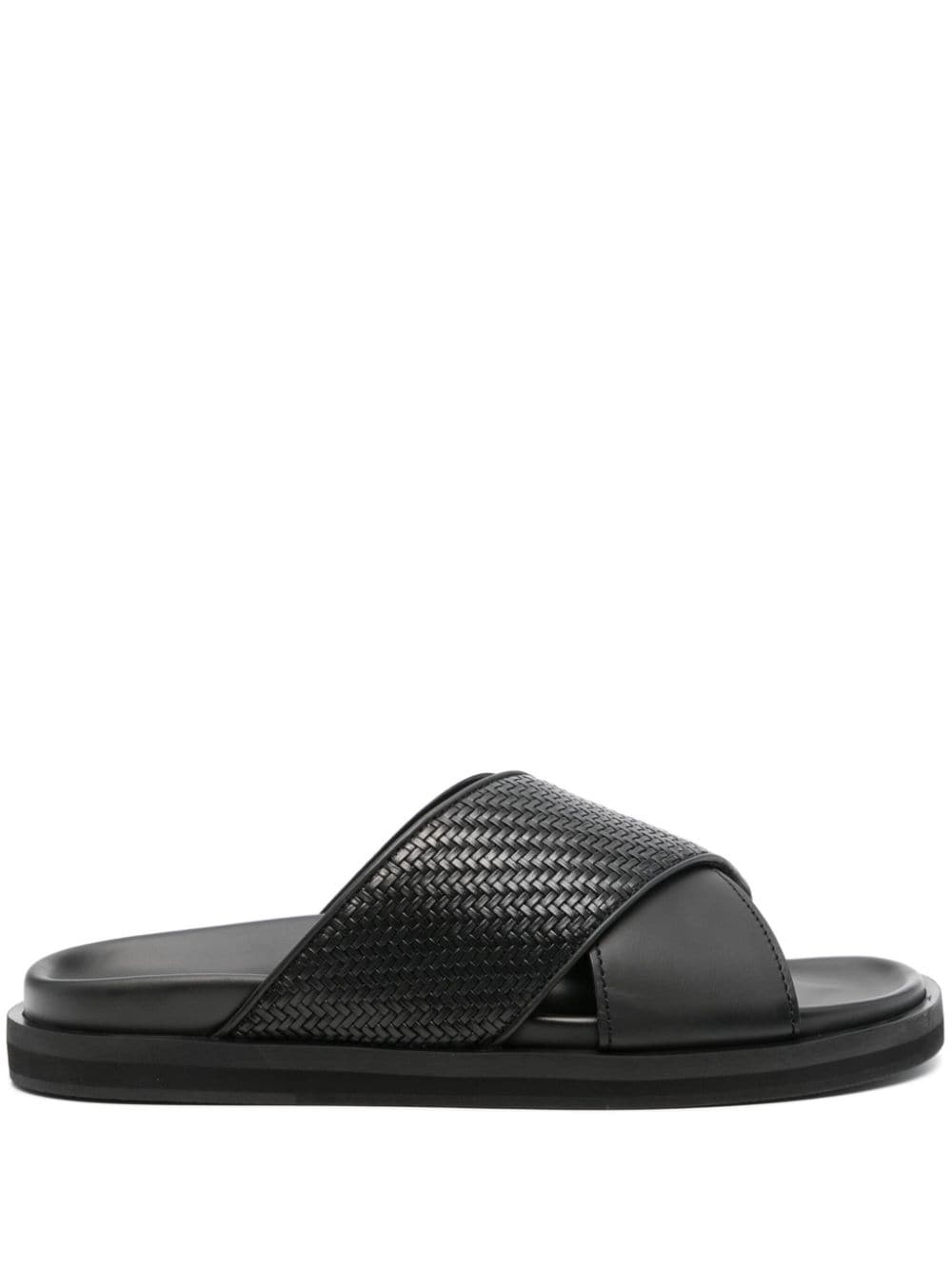 Zegna interwoven leather slides - Black von Zegna