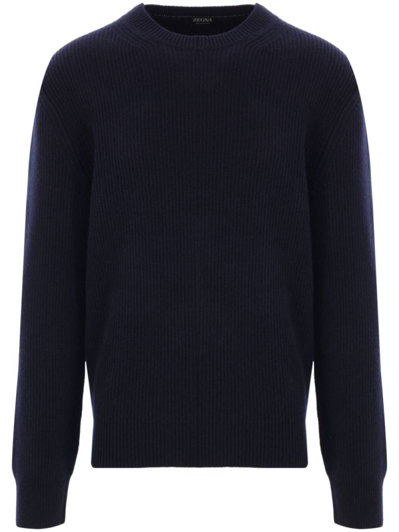 Zegna knit crew-neck jumper - Blue von Zegna