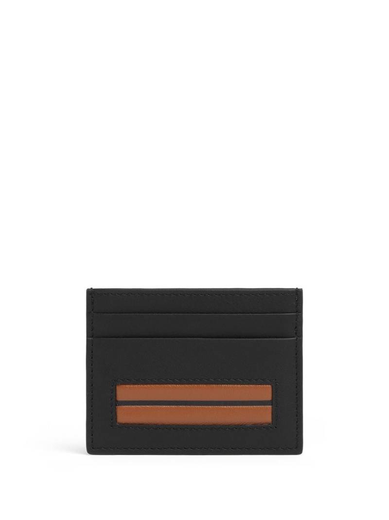 Zegna stripe-detail leather cardholder - Black von Zegna