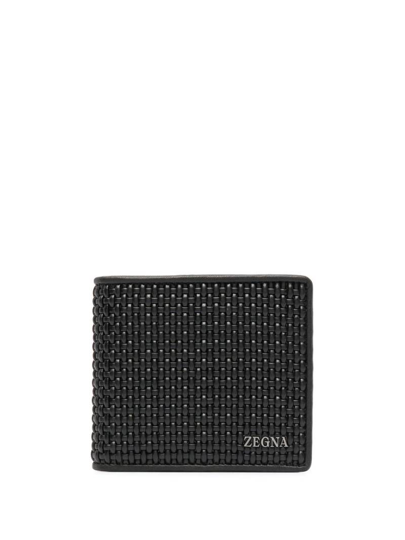 Zegna logo-detail woven leather wallet - Black von Zegna