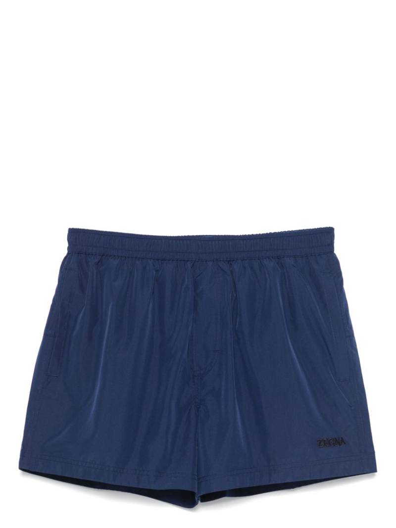 Zegna logo-embroidered swim shorts - Blue von Zegna