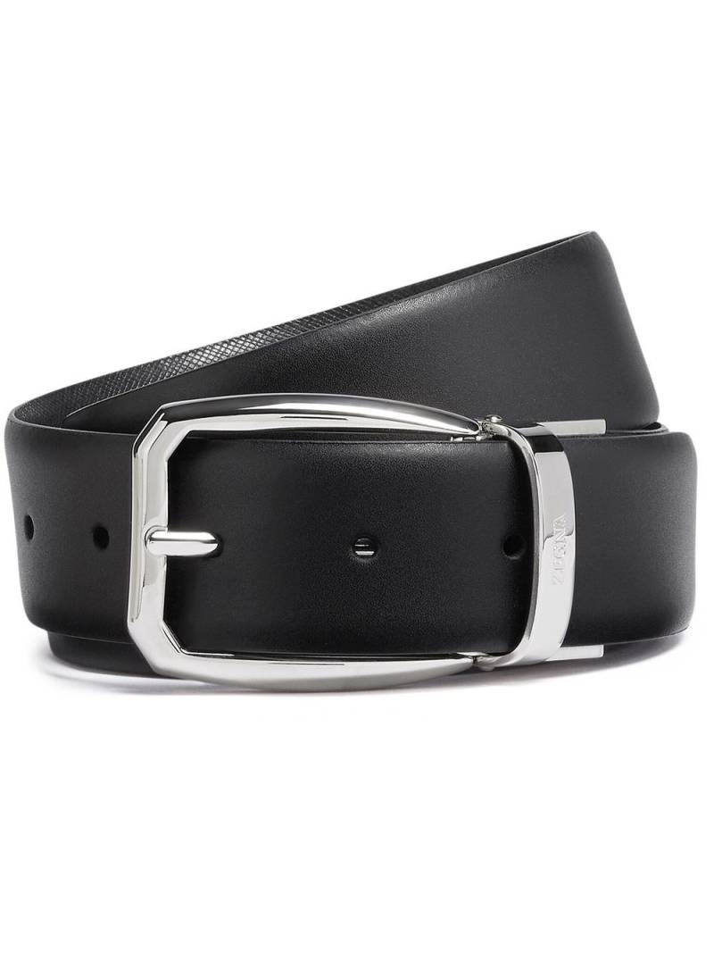 Zegna logo-engraved reversible belt - Black von Zegna