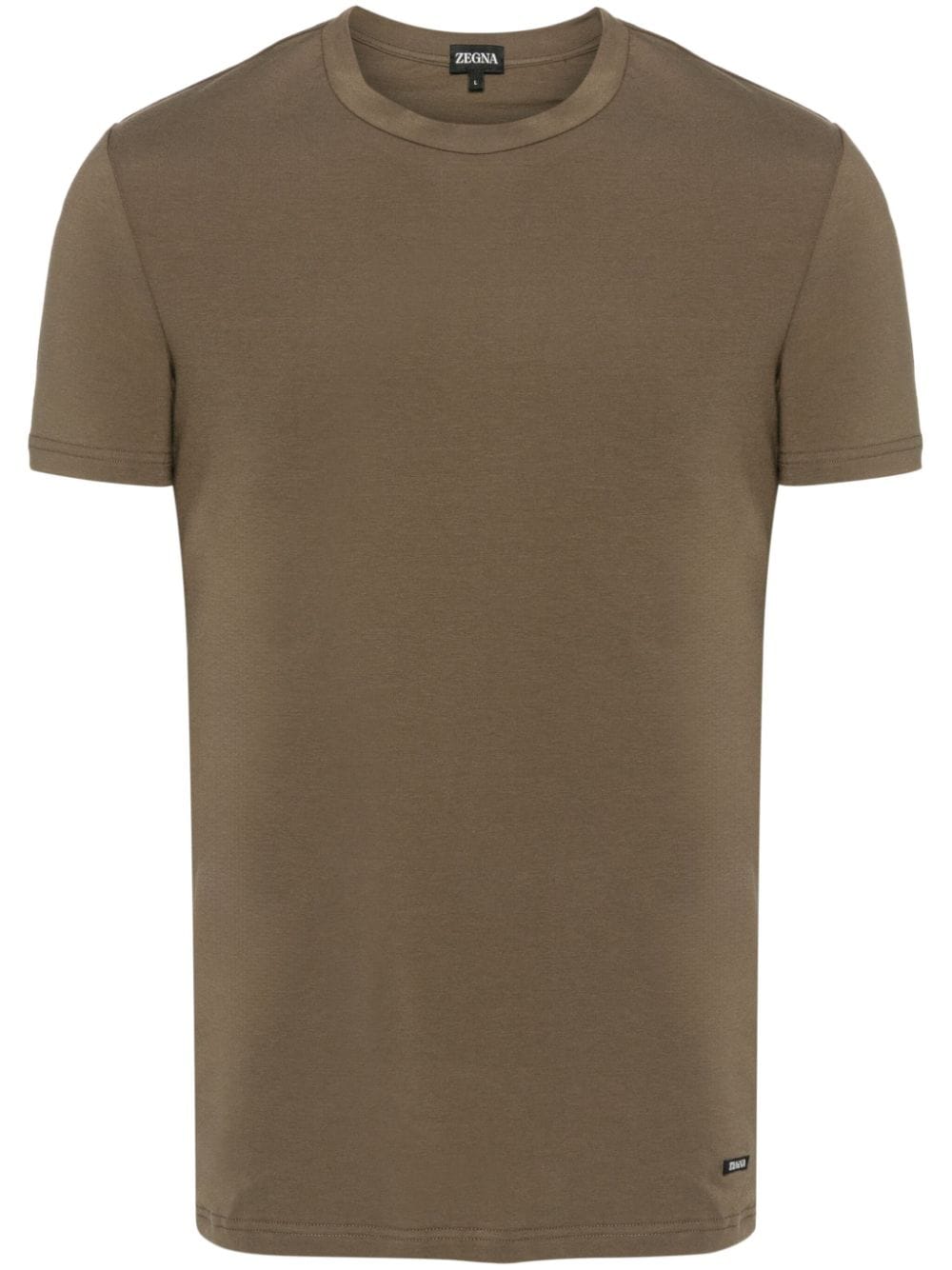 Zegna logo-patch jersey T-shirt - Green von Zegna