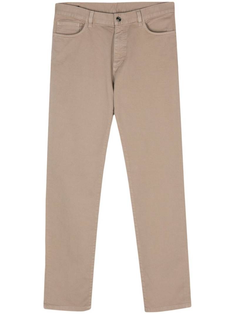 Zegna logo-patch trousers - Brown von Zegna