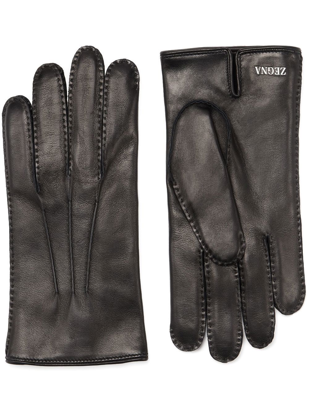 Zegna cashmere-lined leather gloves - Black von Zegna