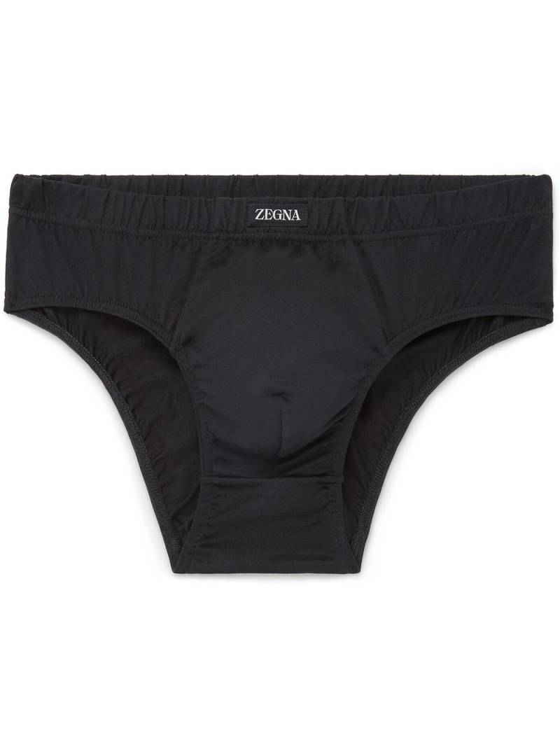 Zegna logo-waistband briefs - Black von Zegna