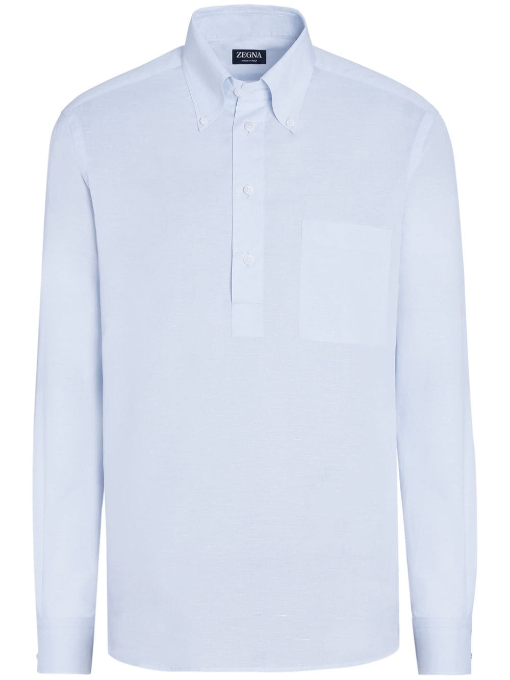 Zegna long-sleeve cotton-linen shirt - Blue von Zegna