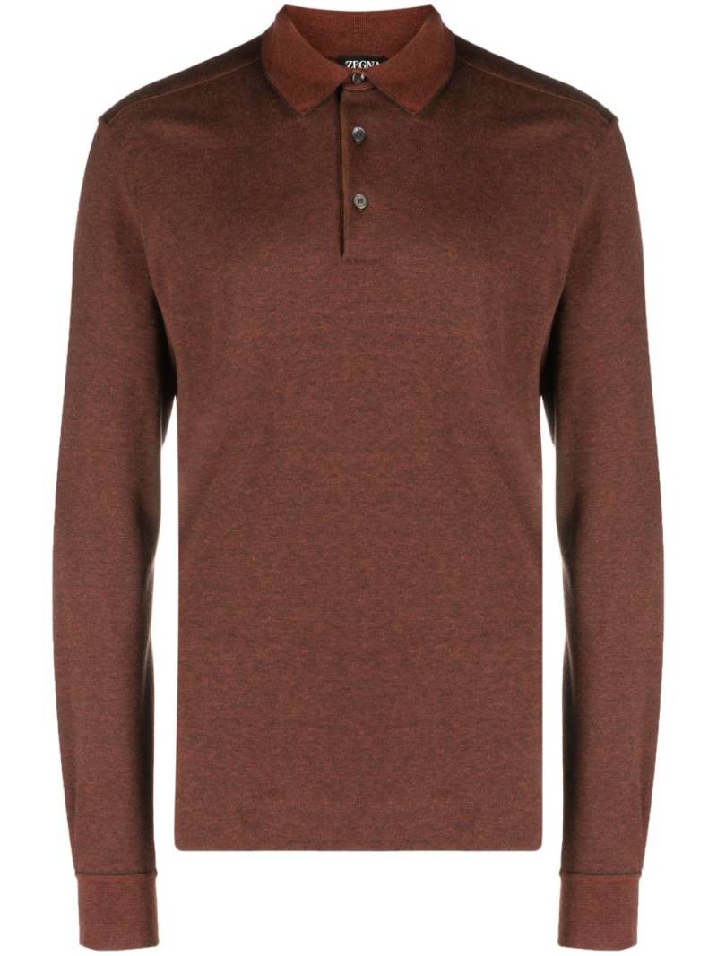 Zegna long-sleeve cotton polo shirt - Red von Zegna