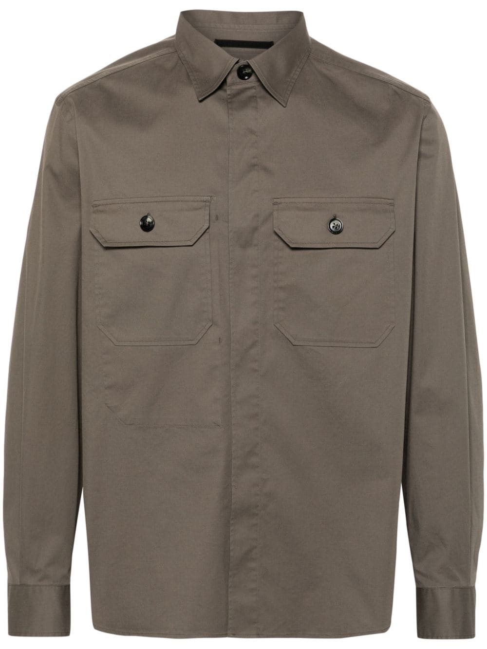 Zegna long-sleeve cotton shirt - Brown von Zegna