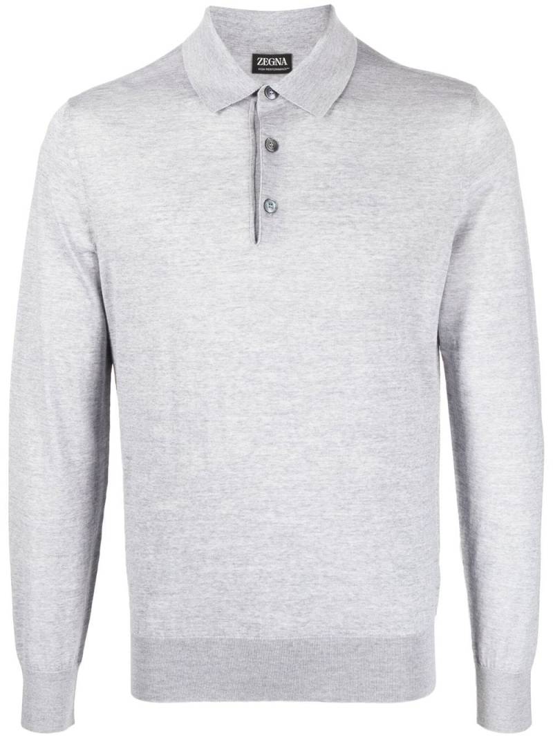 Zegna long-sleeve wool polo shirt - Grey von Zegna