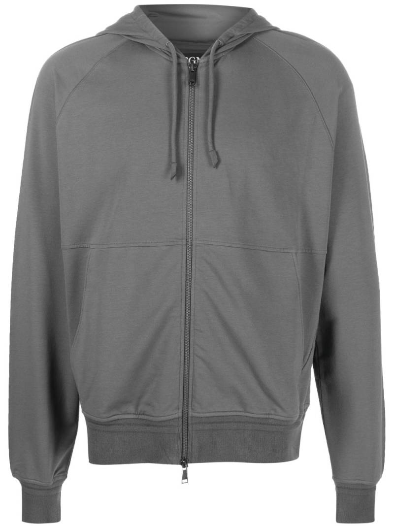 Zegna long-sleeve zip-up hoodie - Grey von Zegna