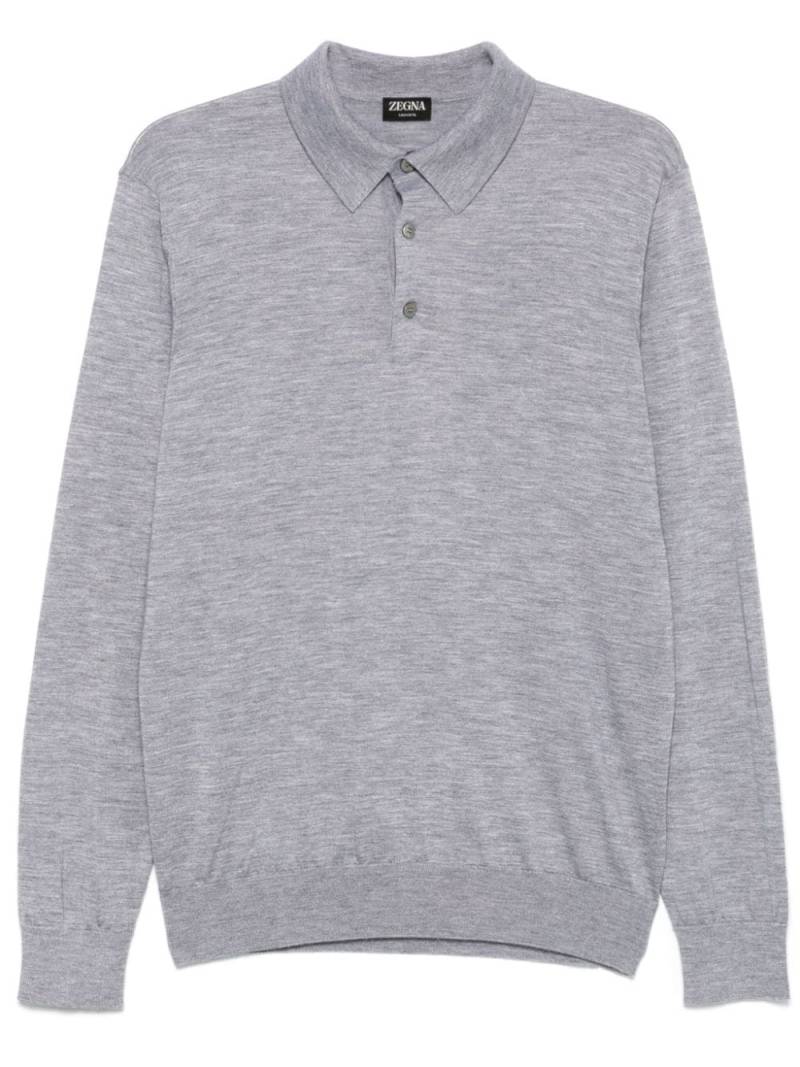 Zegna mélange polo shirt - Grey von Zegna