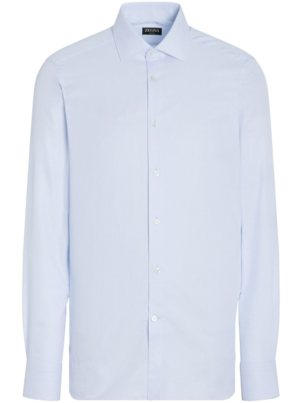 Zegna micro-texture Trecapi-cotton shirt - Blue von Zegna