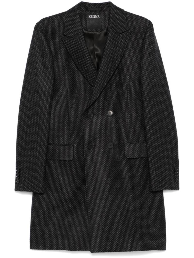 Zegna mini-check coat - Black von Zegna