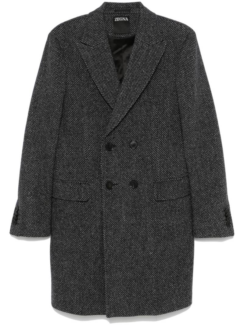 Zegna mini-check coat - Black von Zegna