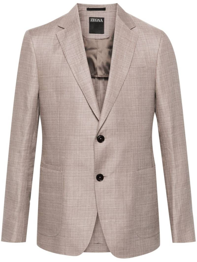 Zegna notched-lapels single-breasted blazer - Neutrals von Zegna