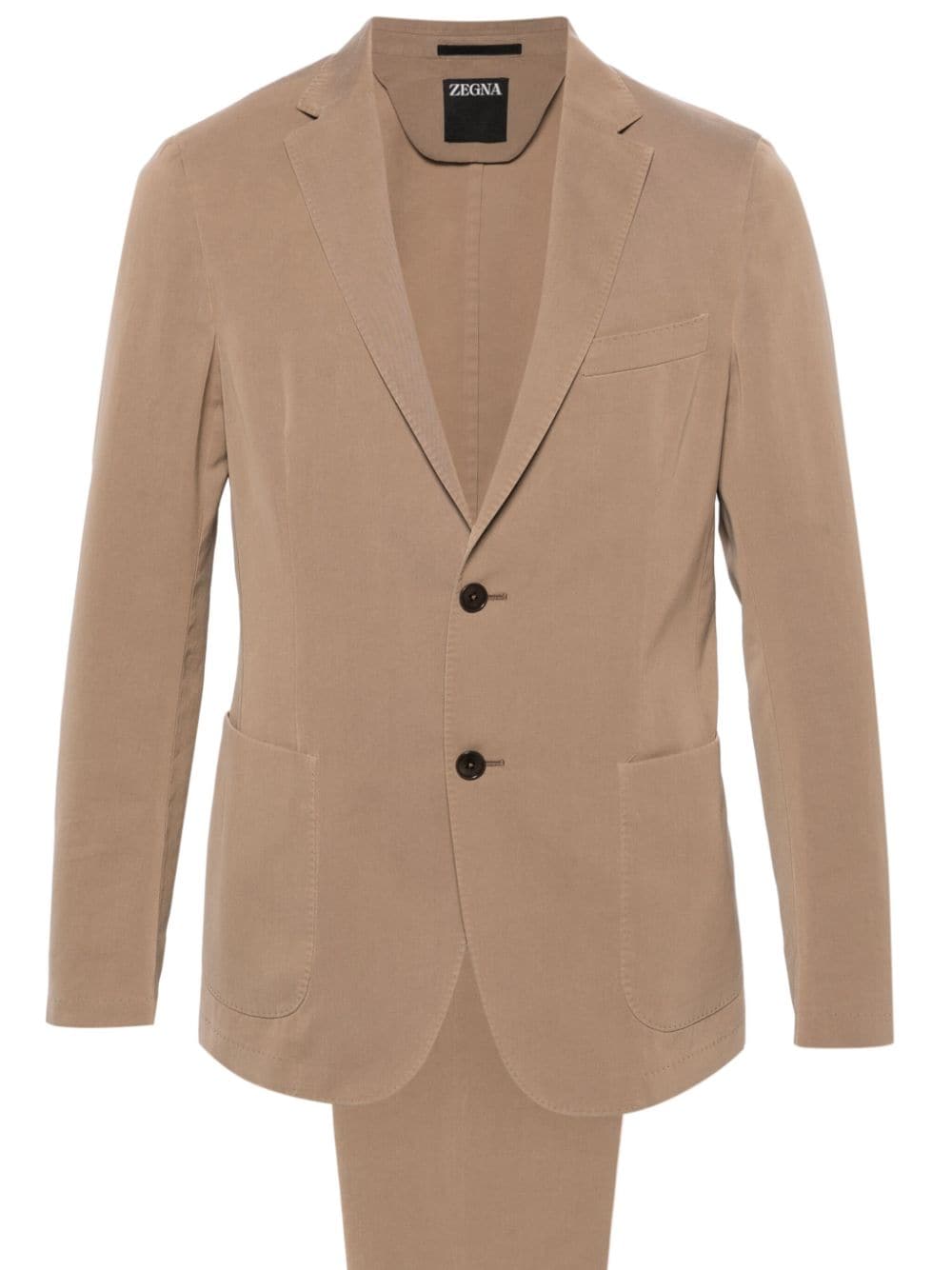 Zegna notched-lapels single-breasted suit - Neutrals von Zegna