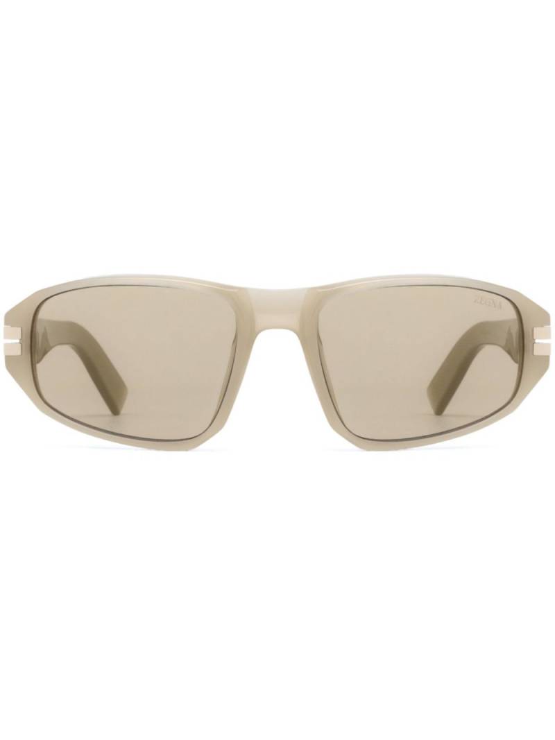 Zegna oval-frame sunglasses - Neutrals von Zegna