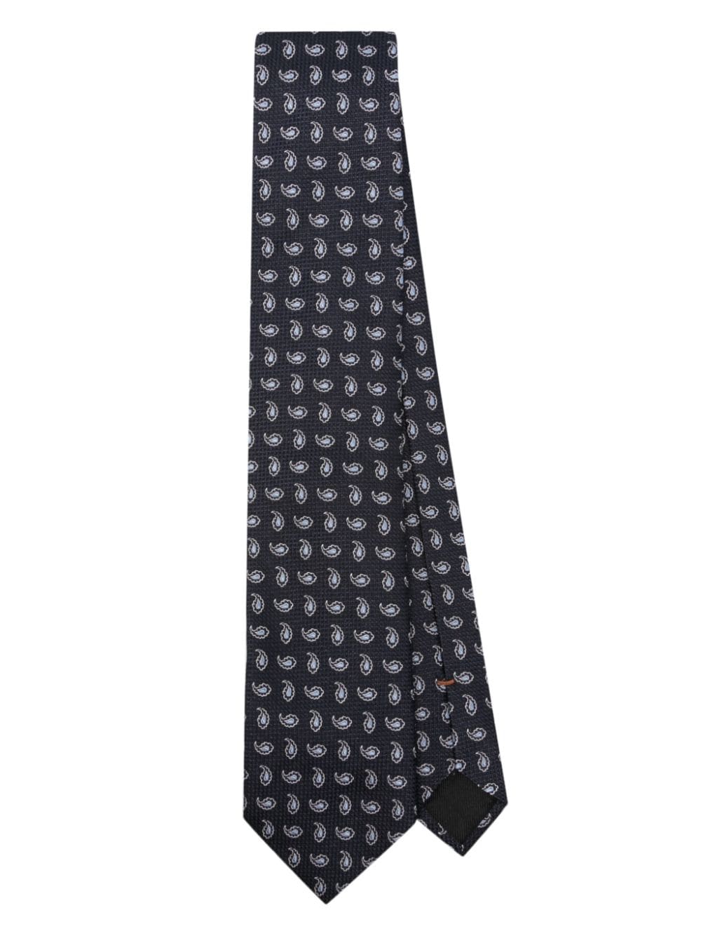 Zegna paisley-jacquard tie - Blue von Zegna